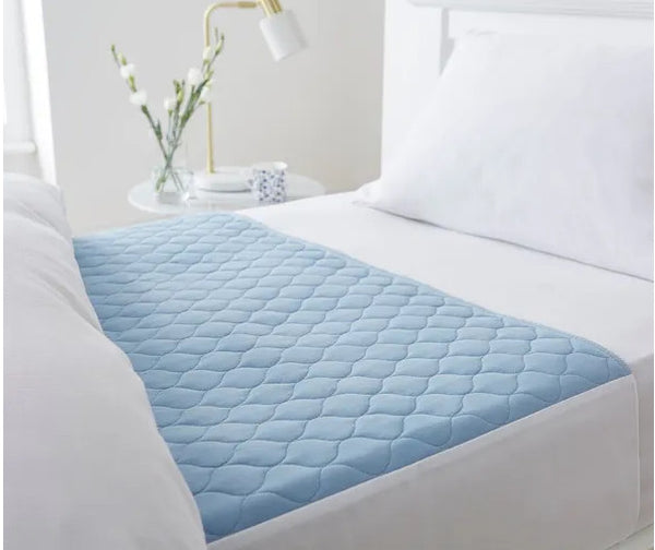Washable bed pad - blue - double size