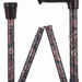 the image shows the paisley designed folding adjustable arthritis fischer grip cane