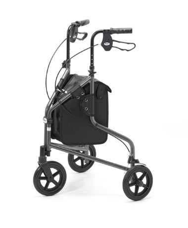 The image shows a side view of the graphite days lightweight tri walker rollator