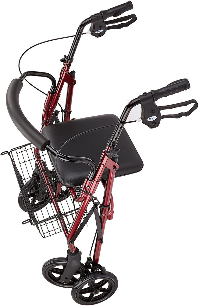 Days Four-Wheeled Rollator/Walker - Ruby Red