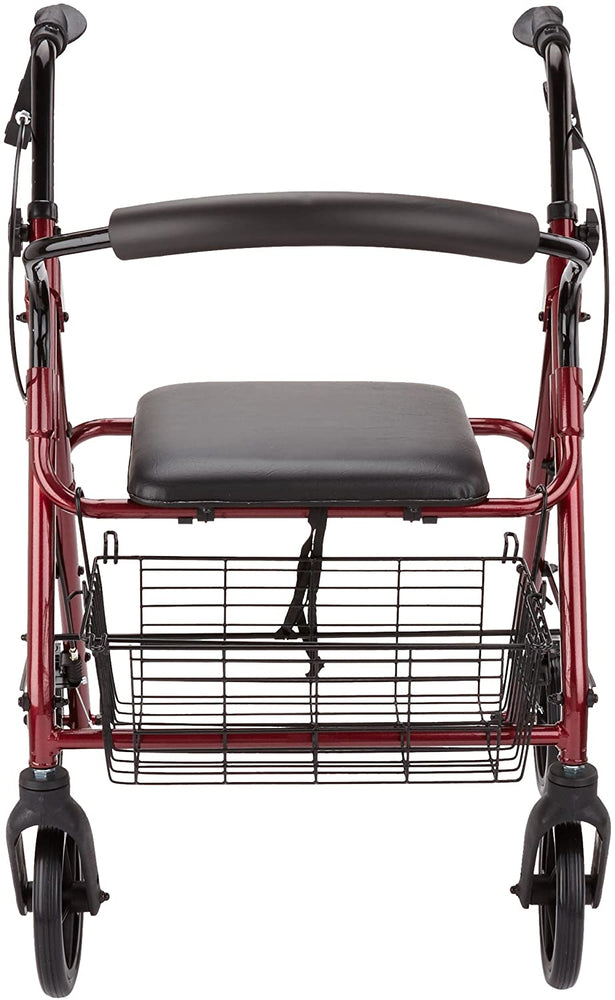 Days Four-Wheeled Rollator/Walker - Ruby Red
