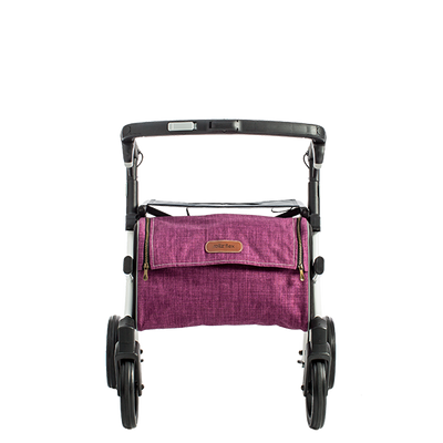 shows the purple small rollz flex shopping rollator