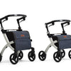 shows a standard and a small rollz flex shopping rollator