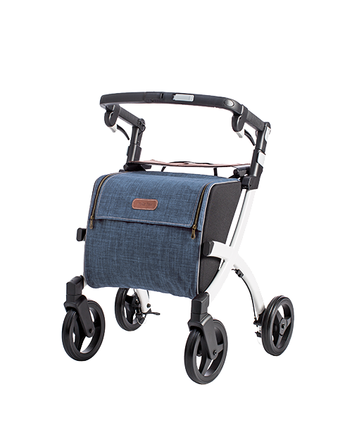 a blue small rollz flex shopping rollator