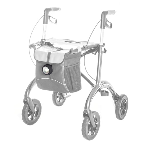 The image shows the rollator light on the front of the SALJOL Carbon Rollator