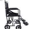 A side view of the Steel Compact Transport Wheelchair in black