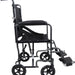A side view of the Steel Compact Transport Wheelchair in black