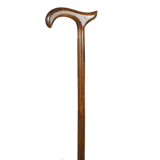 the image shows the classic canes gents beech derby cane in brown