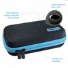 Pillbase Travel, features hard shell box made of durable EVA material, water repellent outer shell and shockproof padding