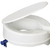 shows the 4 inch senator ergonomic raised toilet seat