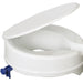 shows the 4 inch senator ergonomic raised toilet seat