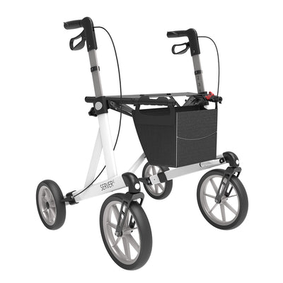 Image of white XC rollator - front left