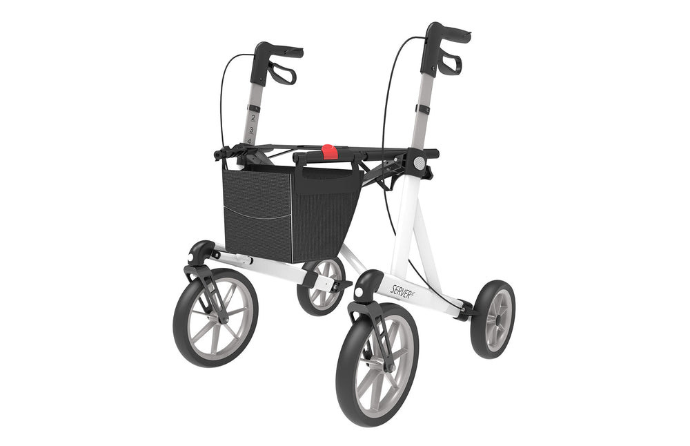Image of white XC rollator - front right