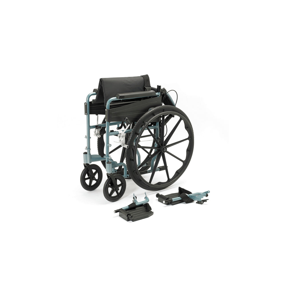 Days Escape Lite Self-Propelled Wheelchair – Wide Silver Folded