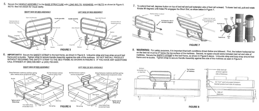 shows part 2 of the assembly and installation instructions for the EZ adjustable bed rail with pouch from stander