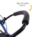 the image shows the adjustable padded backrest on the blue jay four wheel rollator