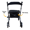 the silver deluxe ultra lightweight folding 4 wheeled rollator