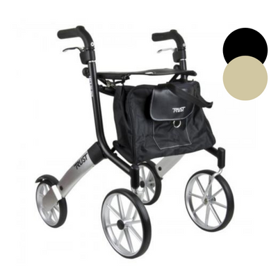 The Black and Silver Let's Go Out Rollator.