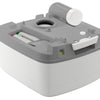 shows the underside of the porta potti 365 portable flushing toilet