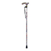 shows a deluxe folding walking cane when unfolded for use