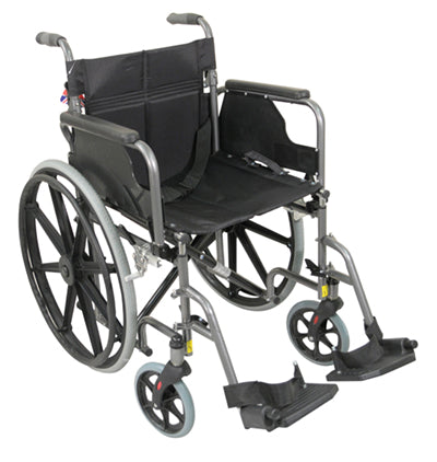 Self Propelled Steel Wheelchair - Hammered Effect Silver