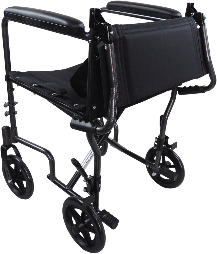 Aluminium Compact Transport Wheelchair Half folded back