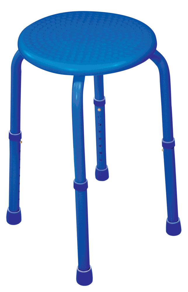 shows the multi-purpose adjustable stool in blue