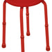 shows the multi-purpose adjustable stool in red