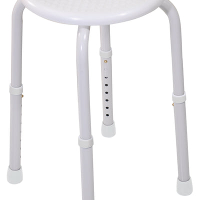 shows the multi-purpose adjustable stool in white