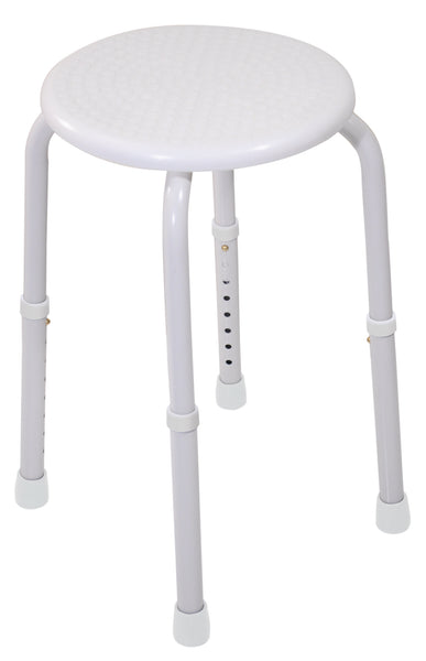 shows the multi-purpose adjustable stool in white