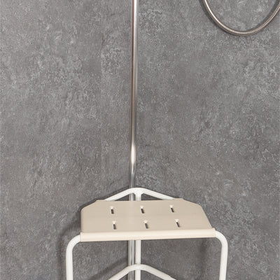 Pembury Height Adjustable Corner Shower Stool - in shower