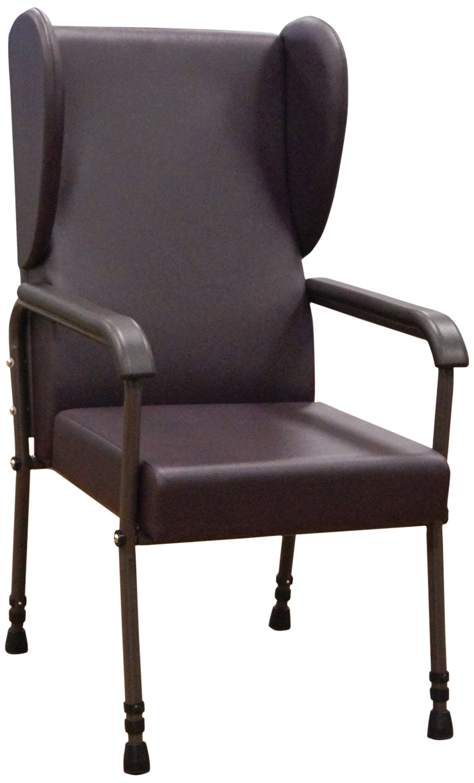 shows the brown flat pack chelsfield high back chair