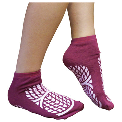 Double Sided Non Slip Patient Slipper Socks in purple