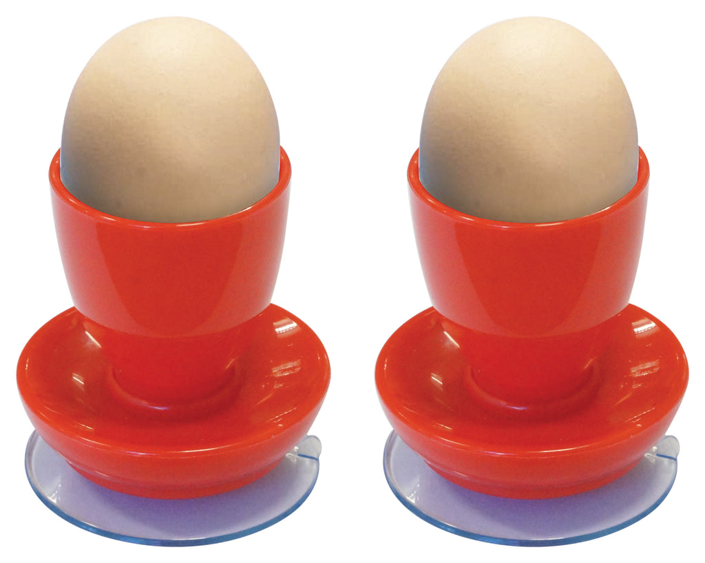 shows the red suction egg cups