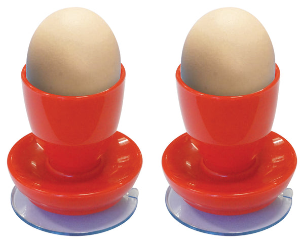 shows the red suction egg cups