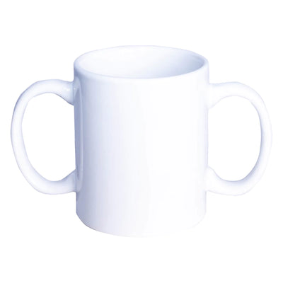 The White Two Handled Ceramic Mug