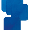 shows four blue non slip silicone coasters
