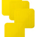 shows four square yellow non slip silicone coasters
