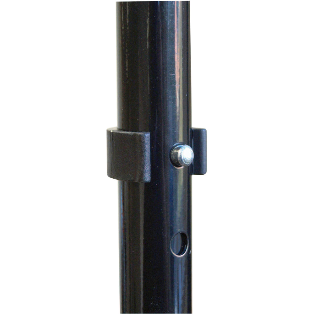image of the adjusting mechanism on a black fischer walking stick