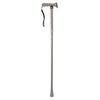 shows the folding rubber handled walking stick in grey