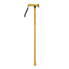 shows the folding rubber handled walking stick in yellow