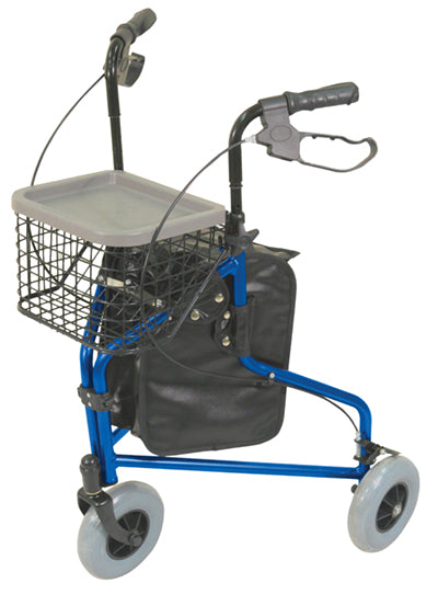 Blue Lightweight Tri Walker with Bag and Basket