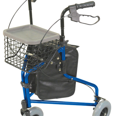 Blue Lightweight Tri Walker with Bag and Basket