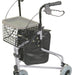 Silver Lightweight Tri Walker with Bag and Basket