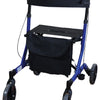 the blue deluxe ultra lightweight folding 4 wheeled rollator