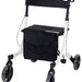 the white deluxe ultra lightweight folding 4 wheeled rollator