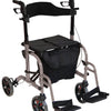 shows the duo deluxe rollator and transit chair in grey