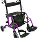shows the duo deluxe rollator and transit chair in purple