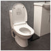 shows the e'loo one touch seat, on a toilet