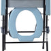 shows a top view of the folding commode chair
